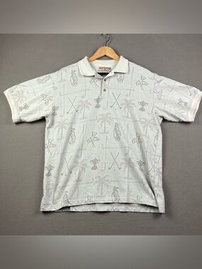 Vintage Boca Classics Men’s Golf Polo Shirt Size Medium All Over Golfing Pattern
